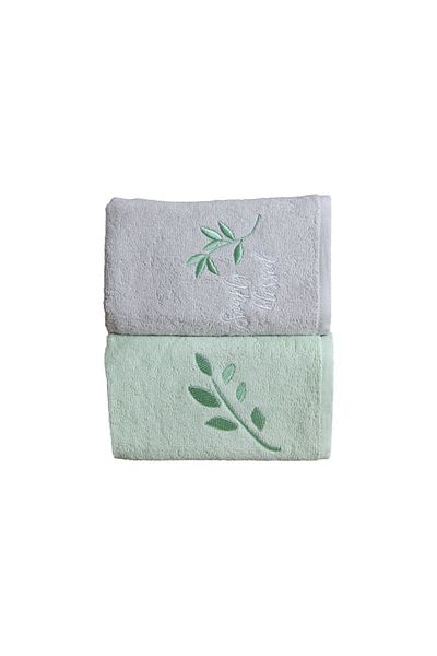 Lucy and Home Set of 2 Embroidered Curly Kitchen Towels - 100% Cotton, 40x65 Cm