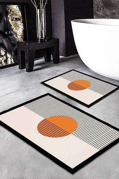 Evmila Πακέτο 2 Πατάκια μπάνιου με σχέδια - 50x60 cm και 60x100 cm