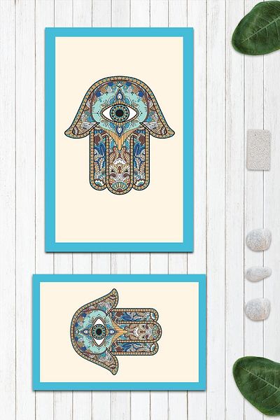 Evmila Πατάκι μπάνιου με σχέδιο 2 τεμαχίων 50x60 cm - 60x100cm