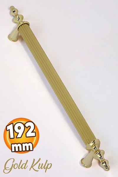 Badem10 Mâner metalic de lux - Mobilier pentru mușcături, sertar de bucătărie, ușă dulap, mânere 192 mm (auriu)