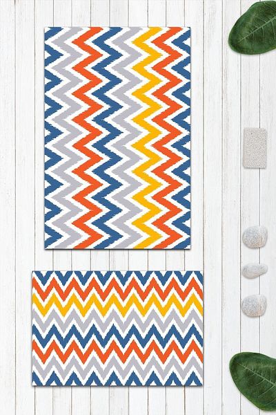Evmila Πατάκι μπάνιου με σχέδιο 2 τεμαχίων 50x60 cm - 60x100cm