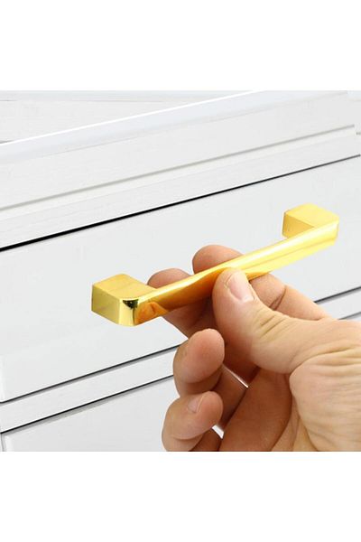 Badem10 Gölcük Sertar de bucătărie oval Capac dulap dulap Metal Pulプ Pulプ Aur 128 mm