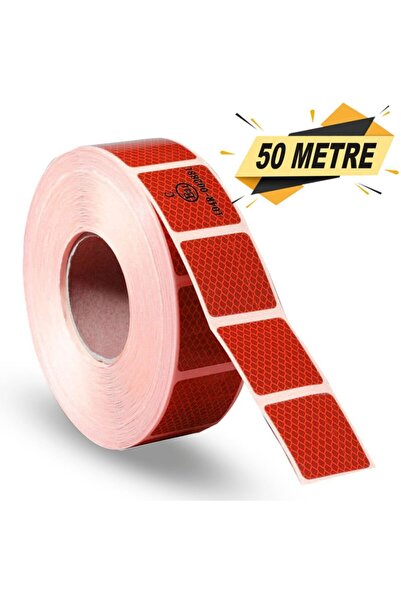 Badem10 شريط تحذيري أحمر بطول 50 طنًا - شريط شريطي معتمد، عاكس وهايلايتر