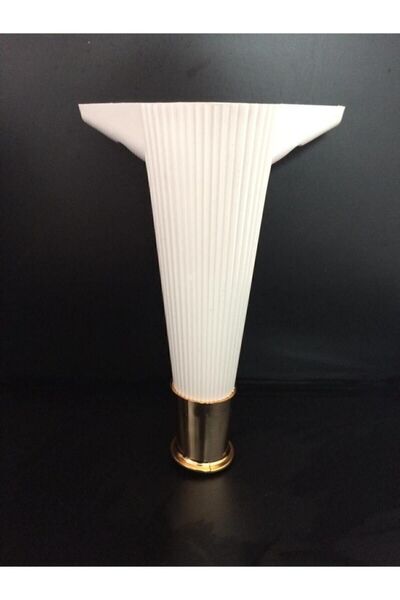 PVCBURADA Asian Striped 20cm White / Gold Furniture Leg - Cabinet, Armchair, Tv Unit Leg