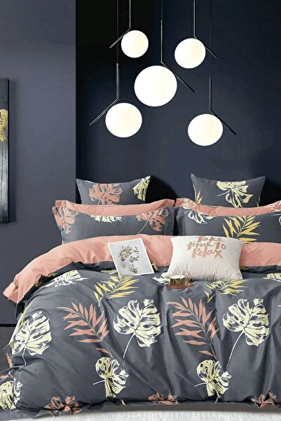 İQON Set cuvertură de pilota cu cearșaf elastic, o singură frunză gri