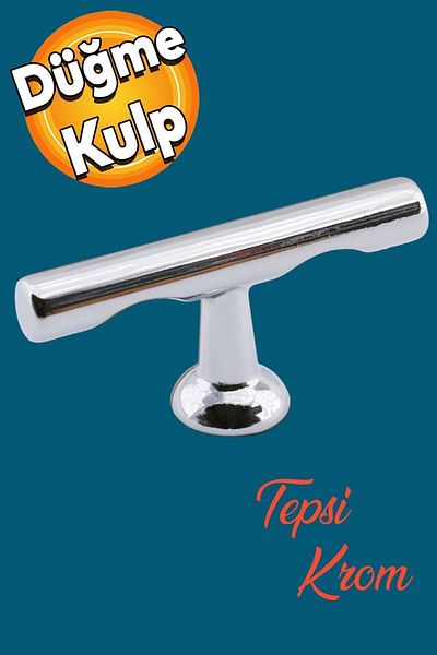 Badem10 Tray Knob Cabinet with Metal Handle Chrome, Kitchen Drawer, Cupboard and Club Door