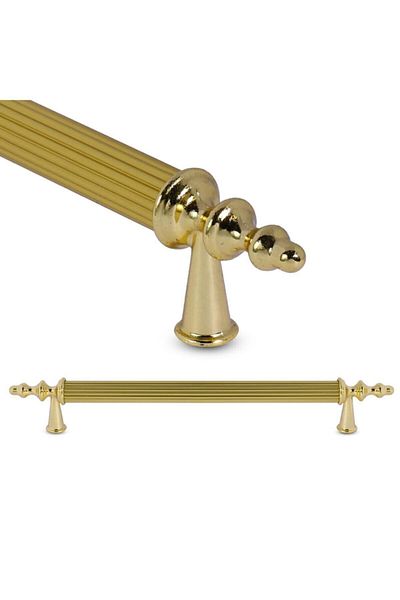 Badem10 Mâner metalic de lux - Mobilier pentru mușcături, sertar de bucătărie, ușă dulap, mânere 192 mm (auriu)