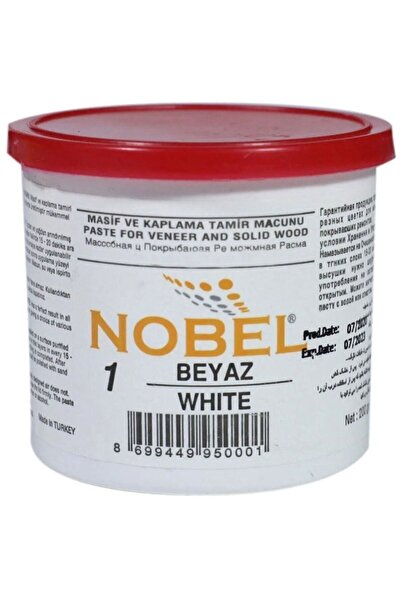 Nobel Ahşap Tamir Dolgusu Masif Ve Kaplama Tamir Macunu Beyaz 200 Gr