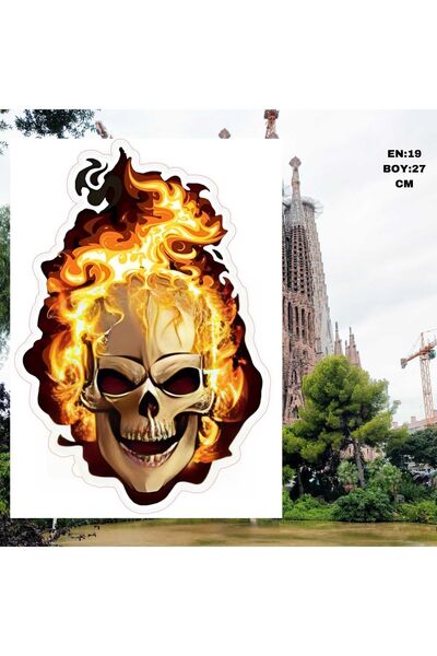 Fatih Kuru alev PHOENİX STİCKER KURU KAFA ALEVLİ MOTORSİKLET ARAÇ LEPTOP STİC...