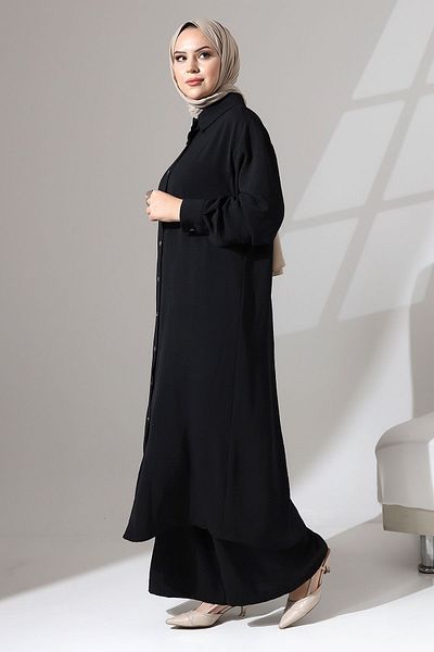 Berel Moda Σετ γιακά πουκάμισου με κουμπωτά - Λεπτομέρεια μπροστά και μανσέτες