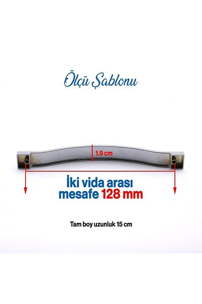 Badem10 Mobilier din metal cromat - 128MM Acacia (mânere pentru sertar și dulap) pentru bucătărie