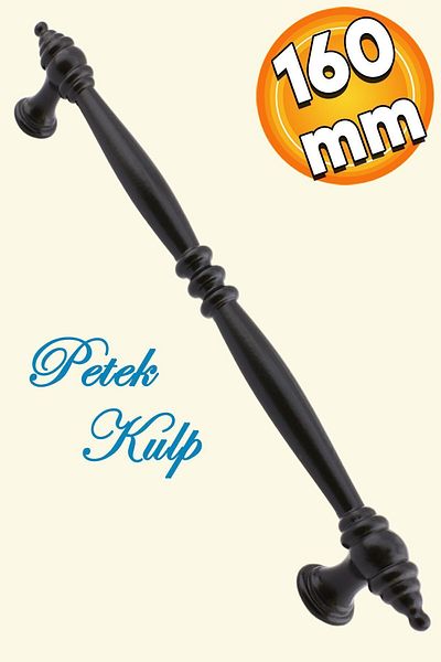 Badem10 Mobilier tip fagure de miere - Mâner metalic negru de 160 mm Mâner metalic plat cu 4 dulapuri închise