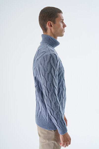 Trist Star Ανδρικό πλεκτό πουλόβερ από ορείχαλκο ζιβάγκο - Πλεκτό μαλλί, TRIST-5337