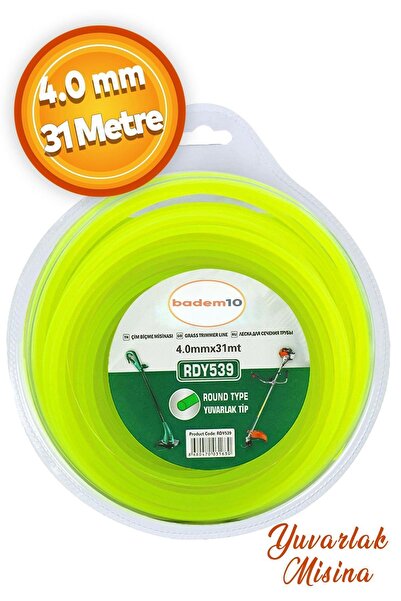 Badem10 Tırpan Misinası Motorlu Tırpan Yuvarlak Misina 4 mm 31 Metre Çim Ot B...