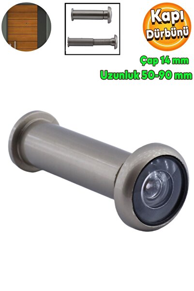 Badem10 Kapı Dürbünü Çelik Kapı Saten 50-90 Mm Ayarlanabilir Çap 14 Mm