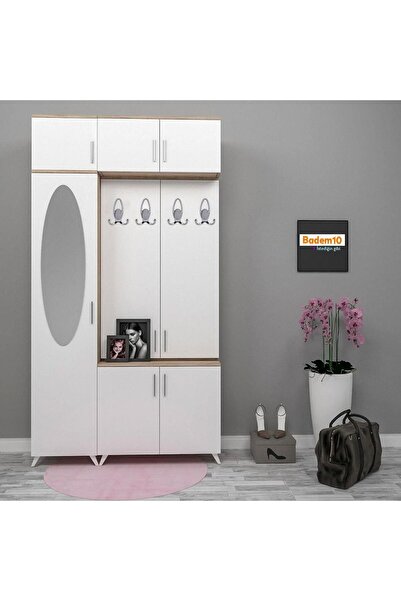 Badem10 Uzay Portmanto Vestiyer Duvar Askısı Metal Dolap Elbise Askılığı (KROM-KROM KAPAK)