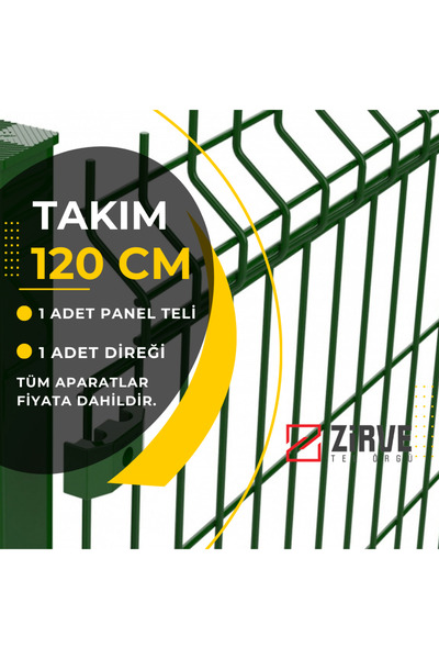 Zirve Tel Örgü Panel Çit Takımı 120 CM x 250 CM (Aparatlı)