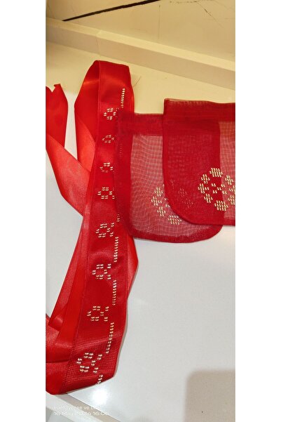 Butik Tel kırma kırmızı duvak