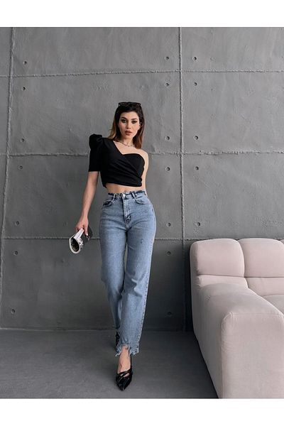 defiletekstil Μπλούζα Princess Sleeve One Shoulder Crepe
