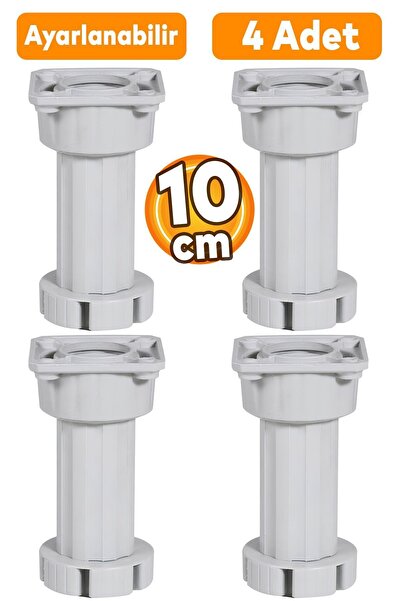 Badem10 Ayarlanabilir Dolap Mobilya Puf Sehpa Tv Ünitesi Ayağı Gri Ayakları 1...