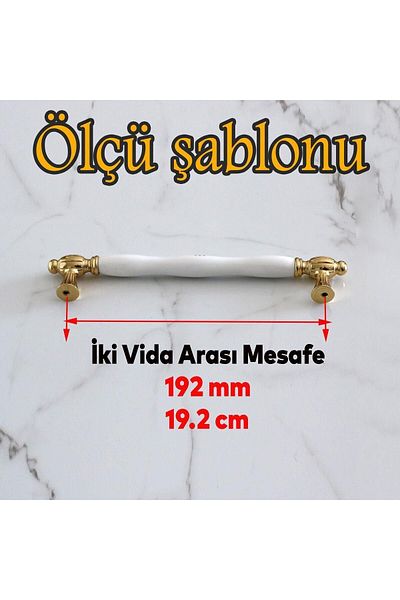 Badem10 Pepuza (PREMIUM) Porțelan Real Aur Aur 192 Mm Mobilier Bucătărie Sertar Dulap Mâner Mâner