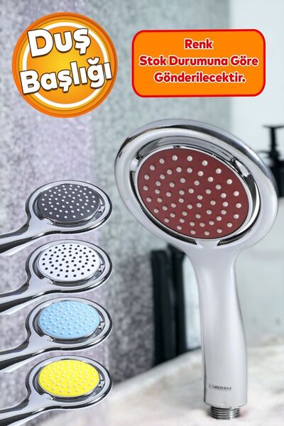Badem10 Banyo Aksesuar Duş Telefon Başlığı Yuvarlak Renk Seçenekli Klasik El ...