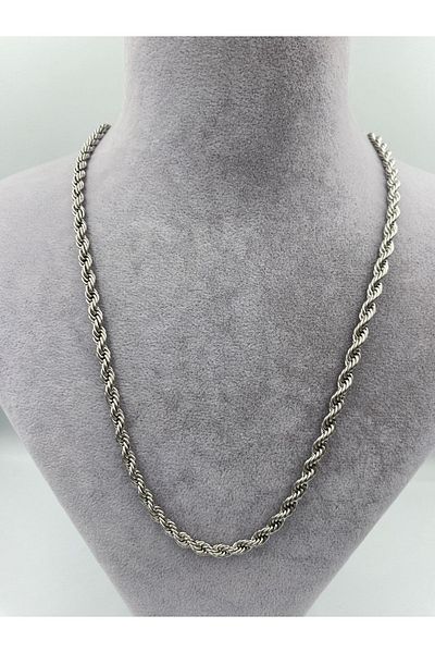 staınless steel 4 mm Twist Chain Antiallergic Stainless Steel Necklace 53 cm
