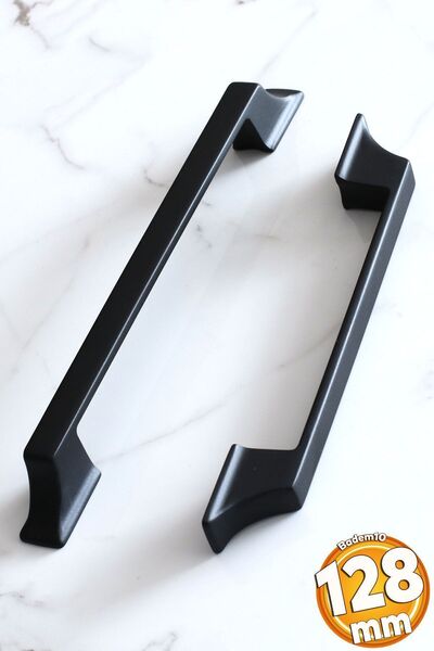 Badem10 Mostar (PREMİUM) 128 Mm Siyah Mobilya Mutfak Çekmece Dolabı Dolap Met...