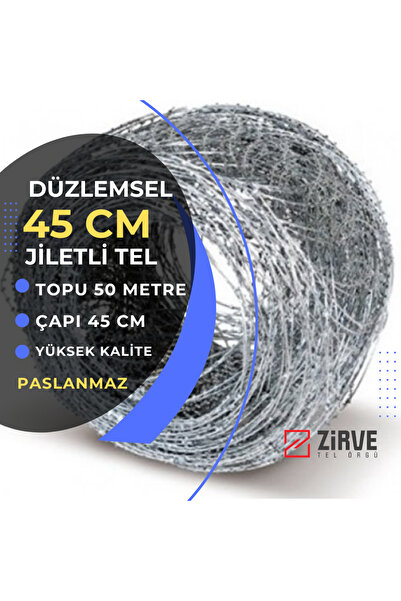 Zirve Tel Örgü 45 cm x 50 Metre Düzlemsel Jiletli Tel