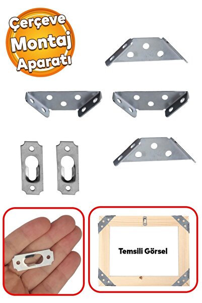 Badem10 Metal Çok Amaçlı Köşe Birleştirme Aparat PVC Ahşap Çerçeve Tablo Mont...