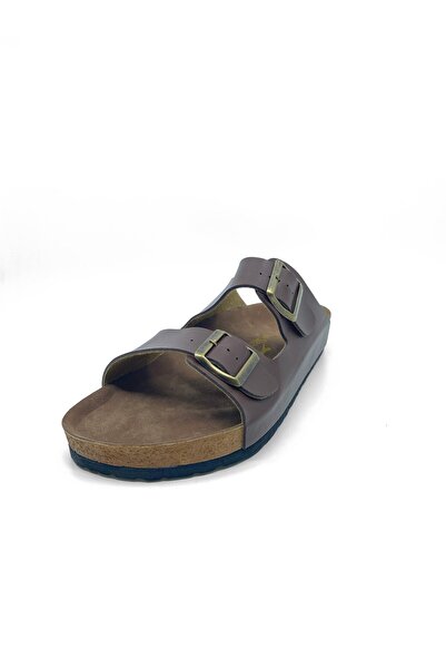 Slazenger Men's Casual Slippers - Double Buckle, Comfortable Fit, Brown Color