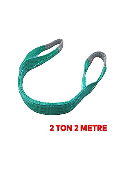 Badem10 Sapan Polyester Spanzet 2 Ton 2 Metre Turkuaz Sağlam Yük Kaldırma Taşıma İndirme Halat