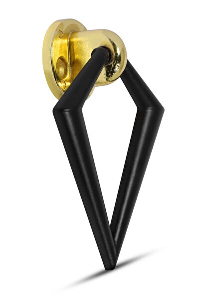 Badem10 Συρτάρι κουζίνας - Έπιπλα κρεμαστά, ντουλάπι, μεταλλική λαβή, μαύρο-χρυσό δαχτυλίδι (4 ΤΕΜ.)