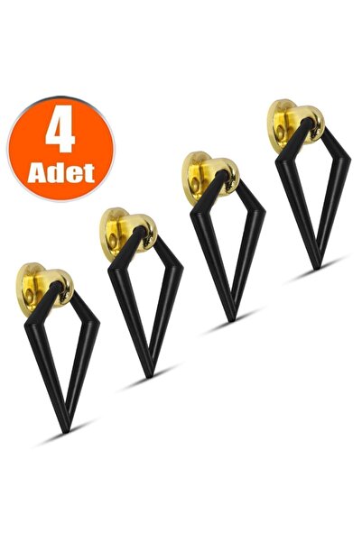 Badem10 Συρτάρι κουζίνας - Έπιπλα κρεμαστά, ντουλάπι, μεταλλική λαβή, μαύρο-χρυσό δαχτυλίδι (4 ΤΕΜ.)