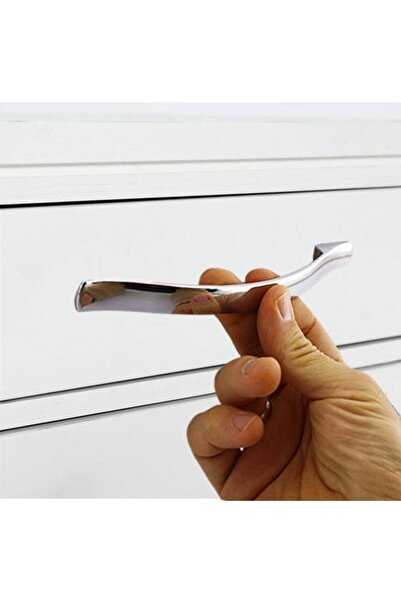 Badem10 Elif Mobila Bucatarie Sertar Dulap Ușă Dulap Metal Plat 128 Mm Cromat Mâner Mâner