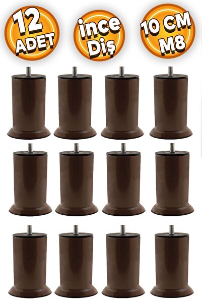 Badem10 Mobilya Baza Koltuk Kanepe Dolap Yükseltme Ayağı Ayakları Ince Diş Me...