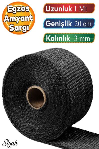 Badem10 1 Metre 20 Cm Cam Elyaf Eksoz Sargısı Manifold Sargı Bezi Yanmaz Bant...