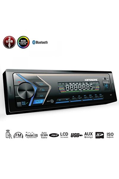 KAMASONIC Kamosonic Oto Teyp 4x50w Bt/2xusb/sd/fm/aux Ks-mx680
