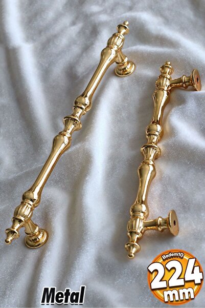 Badem10 Şehzade (PREMİUM) Mobilya Mutfak Çekmece Dolabı Dolap Gold 224 Mm Met...