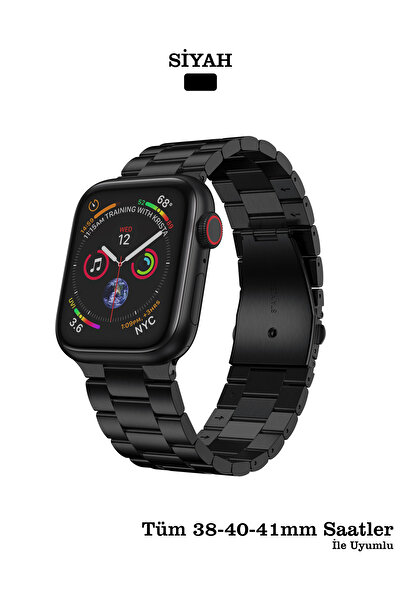 CONOCER Apple Watch Seri 2/3/4/5/6/7/8/9/se 38 40 41mm Paslanmaz Çelik Klipsl...