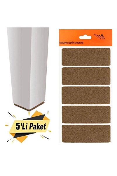 Badem10 Yapışkanlı Mobilya Masa Sandalye Altı Zemin Ayak Koruyucu Kaydırmaz Keçesi 40x90 Mm (5'Lİ PAKET)
