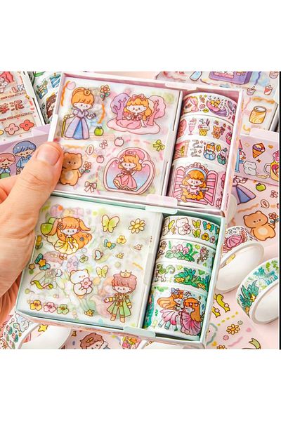 esdekor Original Paper Tape - Cartoon Daily Paste Material Film DIY Daily 1 Set