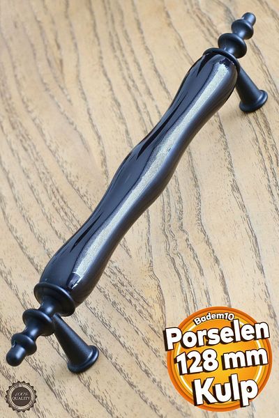 Badem10 Porțelan trandafir (PREMIUM) Negru 128 mm Mobilier Bucătărie Sertar Dulap Dulap Mâner Mâner Mâner