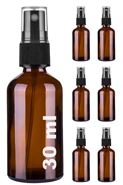 Afracam 30 ml Amber Kapaklı Siyah Sprey 30 Cc Fısfıs Kolonya Dezenfektan Kahv...