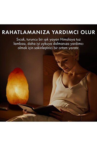 HANGAST Orijinal Gerçek Himalaya Kaya Tuzu Tuz Lambası 2-3 Kg Doğal Gece Lambası (KABLO AMPUL)