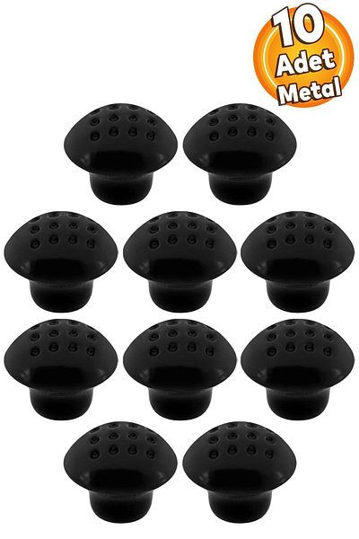 Badem10 Buton ciupercă punctat Mobilier Bucătărie Sertar Dulap Dulap Mâner Mâner Mânere Metal Negru 10 buc