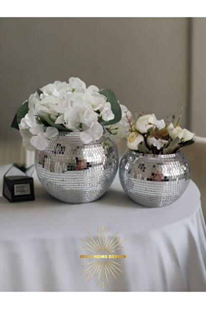 Home Set de 2 vaze din sticlă cu oglindă Işılti Home Desing