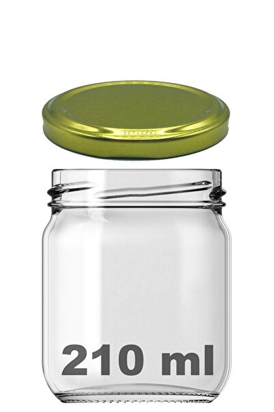 Afracam 210 ml Metal Gold Altın Konserve Kapaklı 210 Cc Şeffaf Cam Kavanoz 1 ...