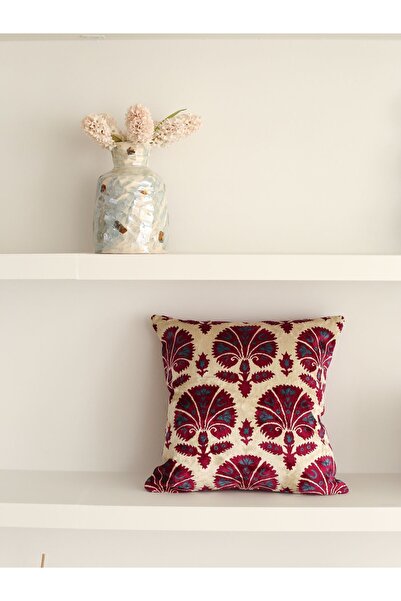SUENO DESIGN STUDIO İpek Kadife Ikat Kırlent Kılıfı Dekoratif El Üretimi Lüks...
