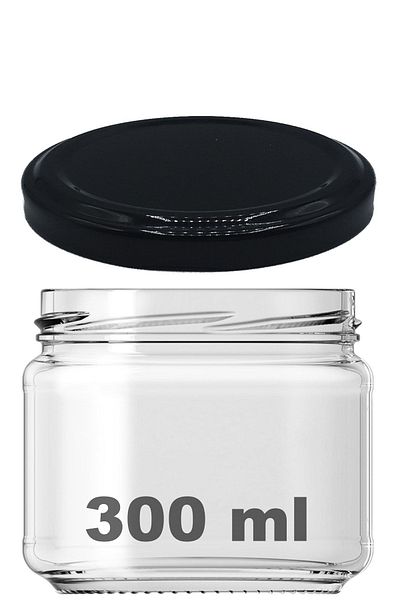 Afracam 300 ml Black Metal - Transparent Magnolia Glass Canned, 1 Piece